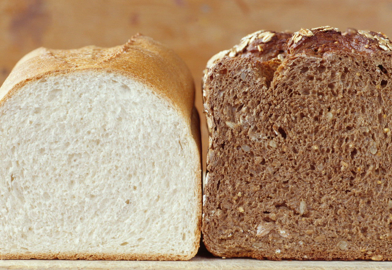 White bread and brown bread.